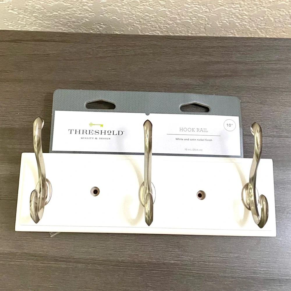 White & Nickel Hook Rail
